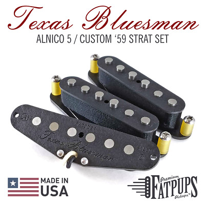 #ad Custom #x27;59 Strat Pickup Set for Stratocaster Guitar Scatter Wound ALNICO 5 $149.50