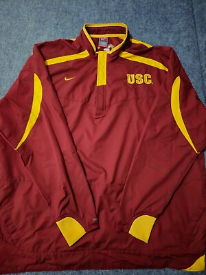 #ad Vintage Team Nike Fit Storm USC Trojans Pullover 1 4 Zip Windbreaker Size XL $40.00