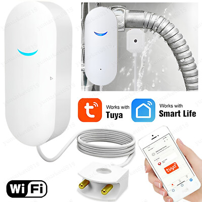 #ad Smart WiFi Water Leak Sensor Flood Leakage Level Alarm Overflow Detector Alert $11.44