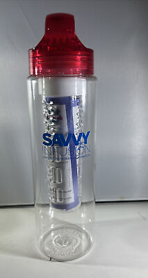 #ad Savvy Infusion Water Bottles 24 OZ Fruit Infuser Bottle Red Top $16.97