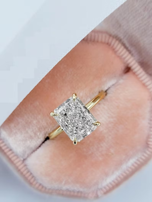 #ad 3.20 CT Luxury Radiant amp; Round Moissanite 10K Gold Engagement Gift Ring For Her $418.81