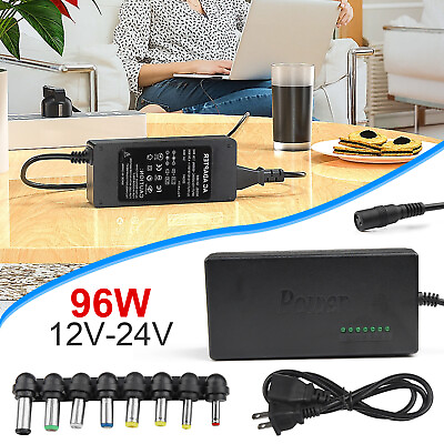#ad 96W Universal Charger Adapter 12 24V Adjustable Power Supply For Notebook Laptop $13.96
