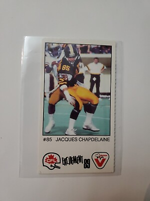 #ad 1989 Vachon CFL Single Football Panels Jacques Chapdelaine #44 C $2.00