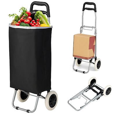#ad Foldable Shopping Cart Portable Lightweight Grocery Dolly with Handle $27.99