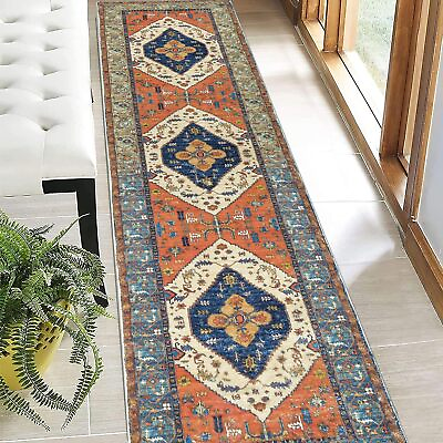 #ad Vintage Runner Rug 2X8 Ft Non Slip Washable Distressed Medallion Area Rugs Long $32.99