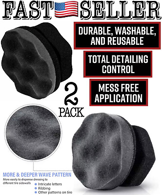 #ad 2 Pack Hex Grip Tire Dressing Applicator Car Detailing Tool Tire Shine Sponge $12.97