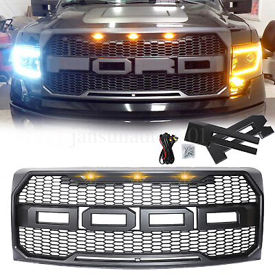 #ad For 2009 2014 Ford F150 F 150 Front Bumper Upper Grille Hood Grill Raptor Style $99.99