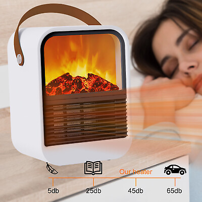 1500W Portable Electric Fireplace Space Heater Ceramic Hot Air Fan Indoor Room $40.48
