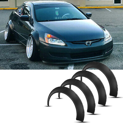 #ad Car Flexible Fender Flares Extra Wide Kits Wheel Arche For Honda Civic Accord $99.08