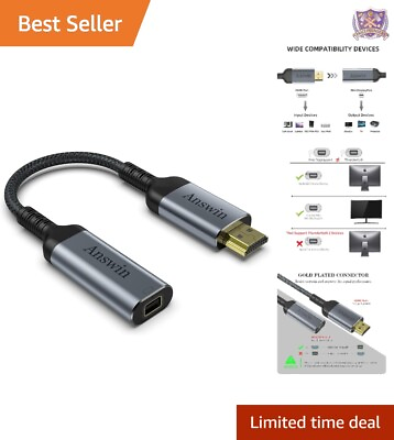 #ad Universal HDMI to Mini DisplayPort Adapter Versatile 4K Plug and Play 1 ft $82.97