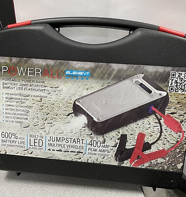 #ad PowerAll Element Portable Power Bank Battery Jump Starter amp; LED Flashlight $85.00