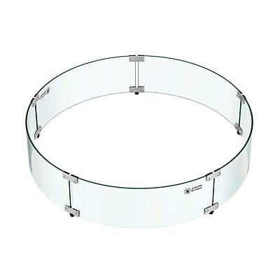 #ad Skyflame Fire Pit Glass Wind Guard Round 33 x 7 inches Tempered Glass Flame ... $192.63