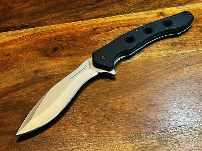#ad Timber Wolf Assisted Open Pocket Kukri Folding Knife Black G10 TW667 10.75quot; $17.99