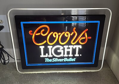 #ad Vintage 1993 Coors Light Beer The Silver Bullet Magnalight Lighted Sign. GREAT $55.00