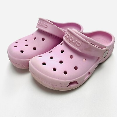 #ad Crocs Shoes Childrens 12 Light Pink Classic Clogs Slip On Comfort Water Sandal $14.91
