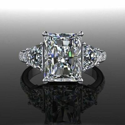 #ad 3.75 Ct Lab Created Radiant Diamond Excellent Beauty Silver Ring Beautiful Gift $125.00