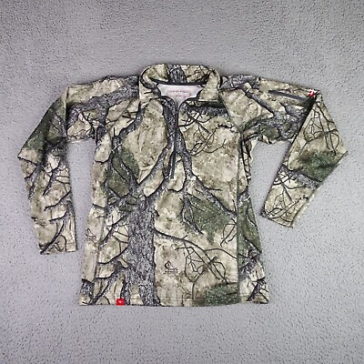 #ad Core 4 Element Shirt Mens Small Hunting Camo Quarter Zip Long Sleeve Stretch $31.50
