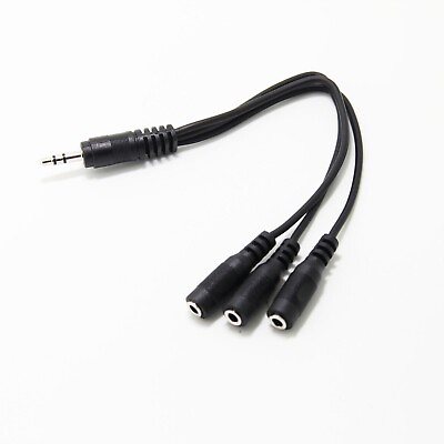 #ad NEW Triple Stereo Audio Splitter Cable 3.5mm 1x Male TRS Plug to 3x Female A V $6.60