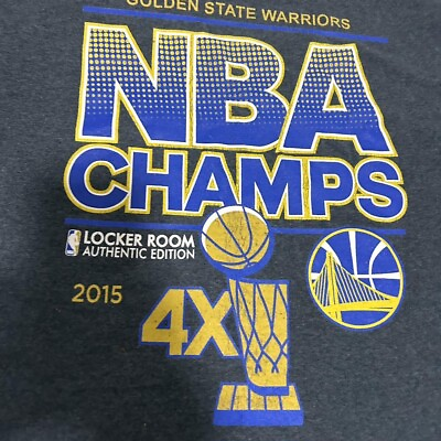 #ad Golden State Warriors Men T Shirt Medium Grey NBA Champs 4X 2015 Logo Adidas $9.99