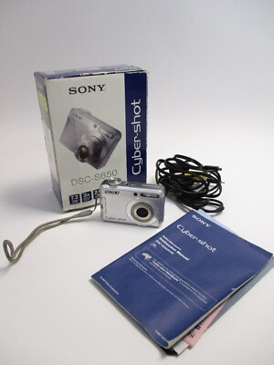 #ad Sony Cyber Shot Digital Still Camera DSC5650 Leads Box Instructions Untested GBP 35.00