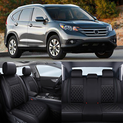 #ad For Honda CR V HR V Full Car Front Rear 5 Seat PU Leather Luxury Cushion Cover $149.34