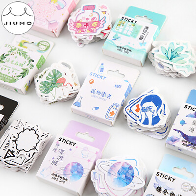 #ad #ad 46PCS Box Cute Stickers Kawaii Stationery DIY Scrapbooking Diary Label Stickers $1.35