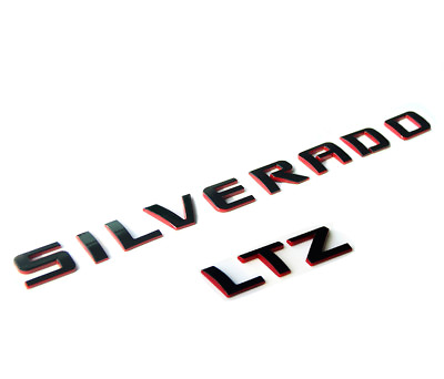 #ad 1x GENUINE SILVERADO LTZ Nameplate Emblem Badge 3D 1500 2500HD Red Line F $23.42