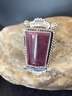 #ad Native American Mens Sterling Silver Purple Spiny Oyster Ring Size 10 00426 $275.82