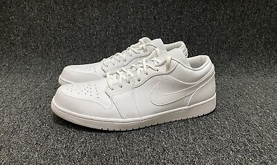 #ad Nike Air Jordan 1 Low Mens Shoes US 18 UK 17 New Triple White Sneakers Leather AU $349.95