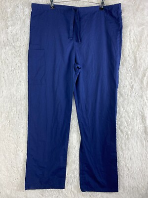 #ad Uniform Advantage UA Scrub Pants Womens M Navy Blue Elastic Waist 2 Pockets $11.00