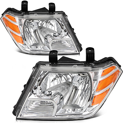 #ad Headlight Assembly For Nissan For Frontier 2009 2019 Chrome Housing Pair $100.99