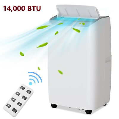 #ad 14000 BTU Portable Air Conditioner Cool Dehum Fan 3 Modes w Remote Control $331.20