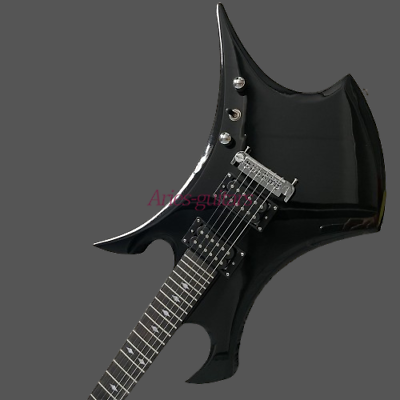 #ad Custom Black Electric Guitar 6 String HH Fixed Bridge Chrome Hardware $290.90