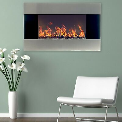 #ad 36#x27;#x27; Electric Fireplace Heater with Remote Wall Mounted Adjustable LED Flame $129.99