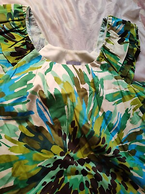 #ad Rabbit Rabbit Rabbit Designs Size 12 Cotton Dress Colorful Lined $22.57