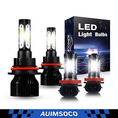 #ad For Nissan Sentra 2000 2003 4x Highamp;Low Beam LED Headlights Fog Light Bulbs Kits $49.99