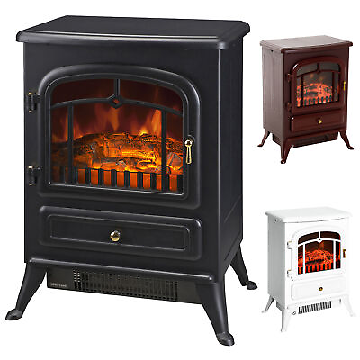#ad 750 1500W Portable Electric Fireplace Stove Heater Adjustable LED Flames $98.99