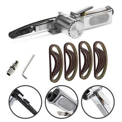 #ad ⚡Air Finger Belt Sander Power File Detail Sanding Machine Tool50 Belts 10mmX33⚡ $81.25