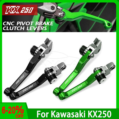 #ad For Kawasaki KX250 Aluminum Motocross Pivot Brake Clutch Levers NEW $28.82