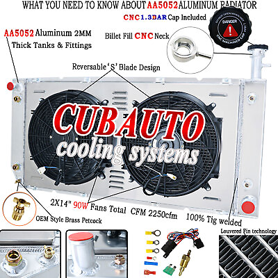 #ad 3 Row Radiator Shroud Fan For 04 16 Chevy Express GMC Savana 3500 2500 4.8L 6.0L $289.00