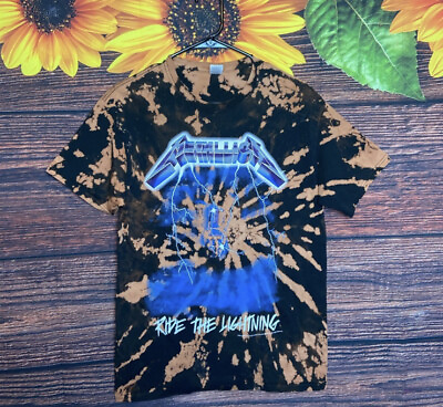 #ad Acid Wash METALLICA T shirt Ride The Lightning Heavy Metal Tee Men#x27;s Black $24.99