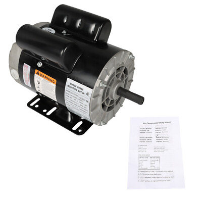 #ad 3 HP 3450RPM Electric Motor Compressor Duty 56 Frame 1Phase 115 230V New $111.68