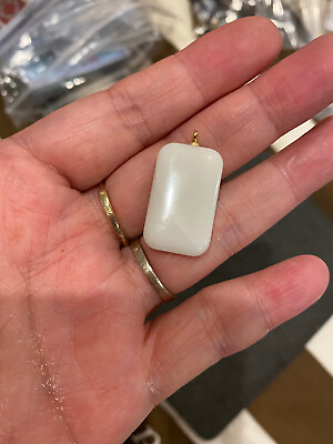#ad 5.6g NEW HIGH END *RARE* AMAZINGLY GORGEOUS HETIAN WHITE JADE SQUARE PENDANT $48.88