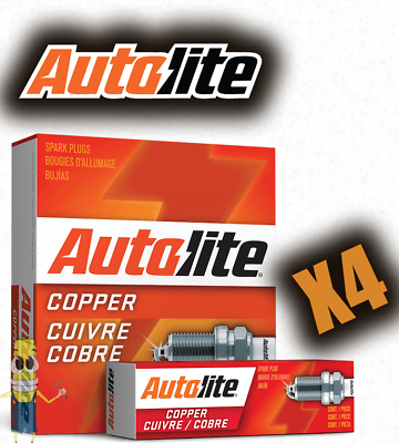 #ad Autolite 45 Copper Resistor Spark Plug Set of 4 $22.50