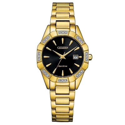 #ad Citizen Eco Drive 28 mm Gold Stainless Steel Case with Gold Stainless Steel... $79.99
