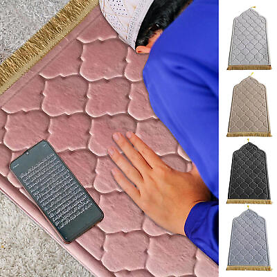 #ad Portable Prayer Mat Islamic Muslim Non slip Flannel Worship Carpet Soft Rug $33.38