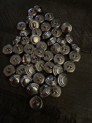 #ad Vintage Metal Shank Buttons Lot of 50 Matching Nicely Detailed $10.50