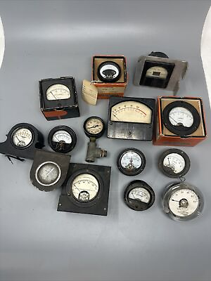 #ad Vtg Old Variety Lot of 14 Milliamperes Amperes Meters Simpson Different Type $139.99