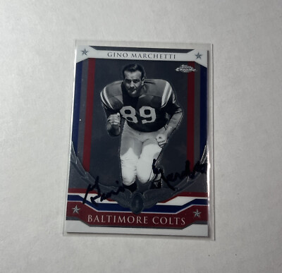 #ad Gino Marchetti Signed 2008 Topps Chrome Signed Autograph Colts Football Card $9.99