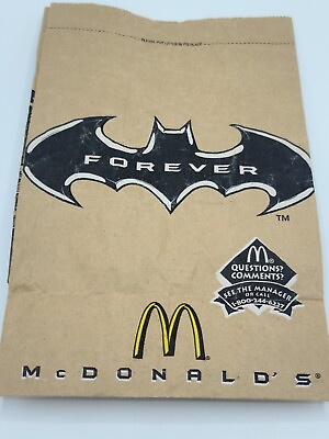 #ad Vintage 1995 Batman Forever McDonalds Paper Bag Restaurant Super Hero $5.00